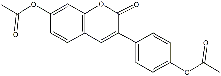 4-[7-(acetyloxy)-2-oxo-2H-chromen-3-yl]phenyl acetate Struktur