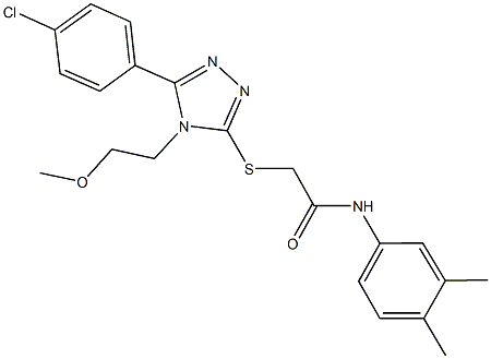 2-{[5-(4-chlorophenyl)-4-(2-methoxyethyl)-4H-1,2,4-triazol-3-yl]sulfanyl}-N-(3,4-dimethylphenyl)acetamide Struktur