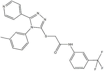 2-{[4-(3-methylphenyl)-5-(4-pyridinyl)-4H-1,2,4-triazol-3-yl]sulfanyl}-N-[3-(trifluoromethyl)phenyl]acetamide Struktur