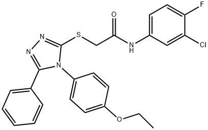 N-(3-chloro-4-fluorophenyl)-2-{[4-(4-ethoxyphenyl)-5-phenyl-4H-1,2,4-triazol-3-yl]sulfanyl}acetamide Struktur