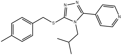 4-isobutyl-5-(4-pyridinyl)-4H-1,2,4-triazol-3-yl 4-methylbenzyl sulfide Struktur