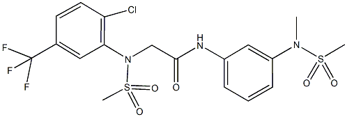 2-[2-chloro(methylsulfonyl)-5-(trifluoromethyl)anilino]-N-{3-[methyl(methylsulfonyl)amino]phenyl}acetamide Struktur