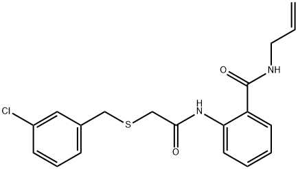 N-allyl-2-({[(3-chlorobenzyl)sulfanyl]acetyl}amino)benzamide Struktur