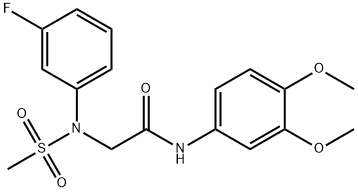 N-(3,4-dimethoxyphenyl)-2-[3-fluoro(methylsulfonyl)anilino]acetamide Struktur