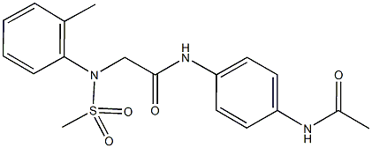 N-[4-(acetylamino)phenyl]-2-[2-methyl(methylsulfonyl)anilino]acetamide Struktur