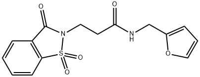 3-(1,1-dioxido-3-oxo-1,2-benzisothiazol-2(3H)-yl)-N-(2-furylmethyl)propanamide Struktur