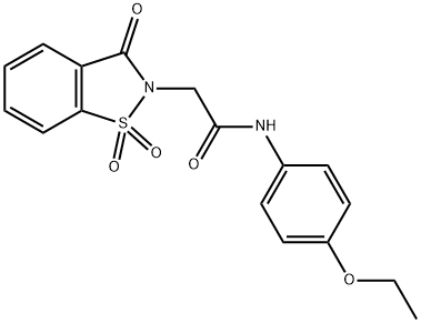 2-(1,1-dioxido-3-oxo-1,2-benzisothiazol-2(3H)-yl)-N-(4-ethoxyphenyl)acetamide Struktur