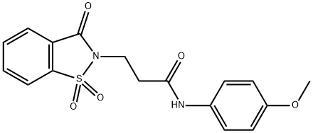 3-(1,1-dioxido-3-oxo-1,2-benzisothiazol-2(3H)-yl)-N-(4-methoxyphenyl)propanamide Struktur