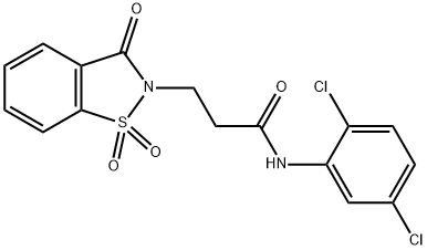 N-(2,5-dichlorophenyl)-3-(1,1-dioxido-3-oxo-1,2-benzisothiazol-2(3H)-yl)propanamide Struktur