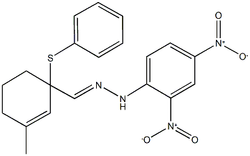 3-methyl-1-(phenylsulfanyl)-2-cyclohexene-1-carbaldehyde {2,4-dinitrophenyl}hydrazone Struktur