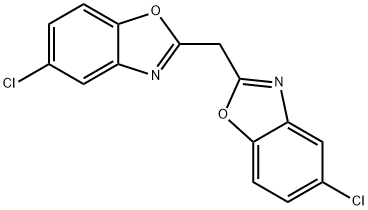 5-chloro-2-[(5-chloro-1,3-benzoxazol-2-yl)methyl]-1,3-benzoxazole Struktur