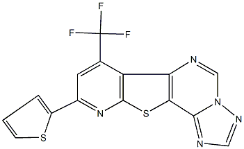 9-(2-thienyl)-7-(trifluoromethyl)pyrido[3',2':4,5]thieno[2,3-e][1,2,4]triazolo[1,5-c]pyrimidine Struktur