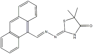 9-anthracenecarbaldehyde (5,5-dimethyl-4-oxo-1,3-thiazolidin-2-ylidene)hydrazone Struktur