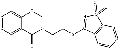 2-[(1,1-dioxido-1,2-benzisothiazol-3-yl)sulfanyl]ethyl 2-methoxybenzoate Struktur