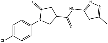 1-(4-chlorophenyl)-N-(5-methyl-1,3,4-thiadiazol-2-yl)-5-oxo-3-pyrrolidinecarboxamide Struktur