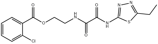 2-({2-[(5-ethyl-1,3,4-thiadiazol-2-yl)amino]-2-oxoacetyl}amino)ethyl 2-chlorobenzoate Struktur