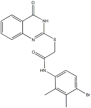 N-(4-bromo-2,3-dimethylphenyl)-2-[(4-oxo-3,4-dihydro-2-quinazolinyl)sulfanyl]acetamide Struktur