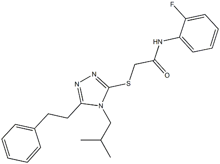 N-(2-fluorophenyl)-2-{[4-isobutyl-5-(2-phenylethyl)-4H-1,2,4-triazol-3-yl]thio}acetamide Struktur