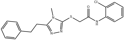 N-(2-chlorophenyl)-2-{[4-methyl-5-(2-phenylethyl)-4H-1,2,4-triazol-3-yl]sulfanyl}acetamide Struktur