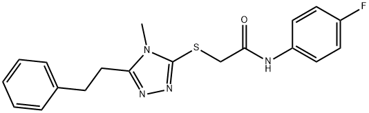 N-(4-fluorophenyl)-2-{[4-methyl-5-(2-phenylethyl)-4H-1,2,4-triazol-3-yl]sulfanyl}acetamide Struktur