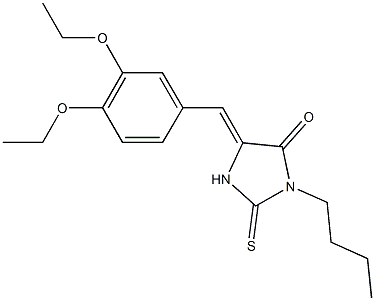 3-butyl-5-(3,4-diethoxybenzylidene)-2-thioxo-4-imidazolidinone Struktur