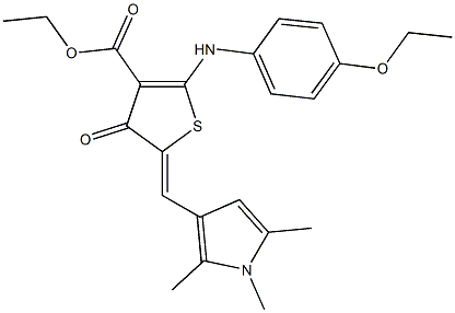 ethyl 2-(4-ethoxyanilino)-4-oxo-5-[(1,2,5-trimethyl-1H-pyrrol-3-yl)methylene]-4,5-dihydro-3-thiophenecarboxylate Struktur