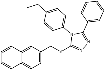 4-(4-ethylphenyl)-5-phenyl-4H-1,2,4-triazol-3-yl 2-naphthylmethyl sulfide Struktur