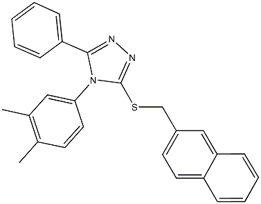 4-(3,4-dimethylphenyl)-3-[(2-naphthylmethyl)sulfanyl]-5-phenyl-4H-1,2,4-triazole Struktur