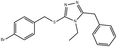 5-benzyl-4-ethyl-4H-1,2,4-triazol-3-yl 4-bromobenzyl sulfide Struktur