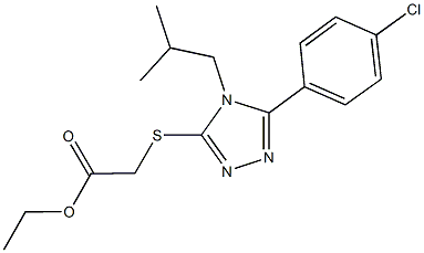 ethyl {[5-(4-chlorophenyl)-4-isobutyl-4H-1,2,4-triazol-3-yl]sulfanyl}acetate Struktur