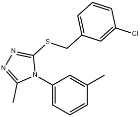 3-[(3-chlorobenzyl)sulfanyl]-5-methyl-4-(3-methylphenyl)-4H-1,2,4-triazole Struktur