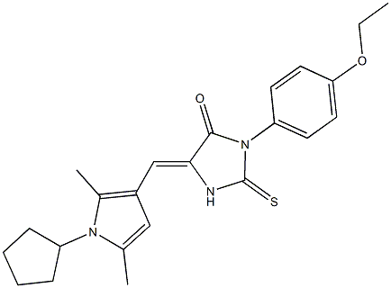 5-[(1-cyclopentyl-2,5-dimethyl-1H-pyrrol-3-yl)methylene]-3-(4-ethoxyphenyl)-2-thioxo-4-imidazolidinone Struktur