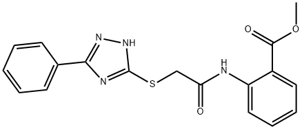 methyl 2-({[(5-phenyl-4H-1,2,4-triazol-3-yl)sulfanyl]acetyl}amino)benzoate Struktur