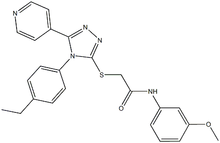 2-{[4-(4-ethylphenyl)-5-(4-pyridinyl)-4H-1,2,4-triazol-3-yl]sulfanyl}-N-(3-methoxyphenyl)acetamide Struktur