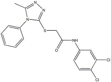 N-(3,4-dichlorophenyl)-2-[(5-methyl-4-phenyl-4H-1,2,4-triazol-3-yl)sulfanyl]acetamide Struktur