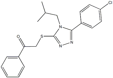 2-{[5-(4-chlorophenyl)-4-isobutyl-4H-1,2,4-triazol-3-yl]sulfanyl}-1-phenylethanone Struktur