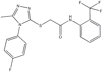 2-{[4-(4-fluorophenyl)-5-methyl-4H-1,2,4-triazol-3-yl]sulfanyl}-N-[2-(trifluoromethyl)phenyl]acetamide Struktur