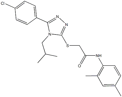 2-{[5-(4-chlorophenyl)-4-isobutyl-4H-1,2,4-triazol-3-yl]sulfanyl}-N-(2,4-dimethylphenyl)acetamide Struktur