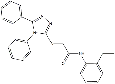 2-[(4,5-diphenyl-4H-1,2,4-triazol-3-yl)sulfanyl]-N-(2-ethylphenyl)acetamide Struktur