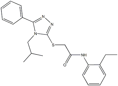 N-(2-ethylphenyl)-2-[(4-isobutyl-5-phenyl-4H-1,2,4-triazol-3-yl)sulfanyl]acetamide Struktur