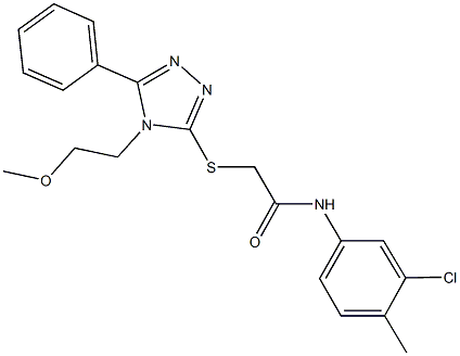 N-(3-chloro-4-methylphenyl)-2-{[4-(2-methoxyethyl)-5-phenyl-4H-1,2,4-triazol-3-yl]sulfanyl}acetamide Struktur