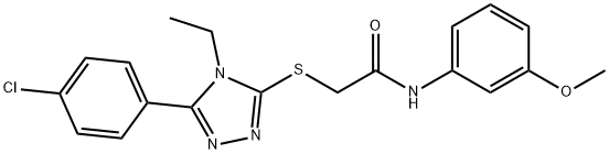 2-{[5-(4-chlorophenyl)-4-ethyl-4H-1,2,4-triazol-3-yl]sulfanyl}-N-(3-methoxyphenyl)acetamide Struktur