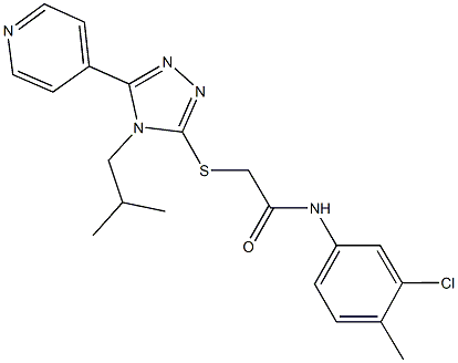 N-(3-chloro-4-methylphenyl)-2-{[4-isobutyl-5-(4-pyridinyl)-4H-1,2,4-triazol-3-yl]sulfanyl}acetamide Struktur