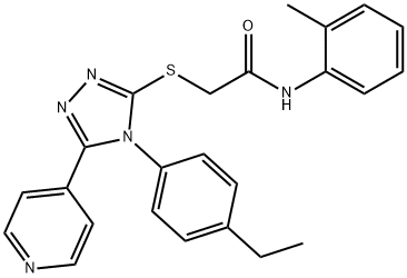 2-{[4-(4-ethylphenyl)-5-(4-pyridinyl)-4H-1,2,4-triazol-3-yl]sulfanyl}-N-(2-methylphenyl)acetamide Struktur