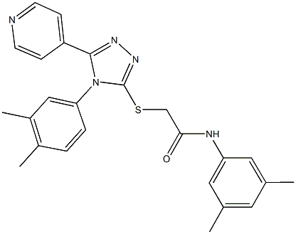 N-(3,5-dimethylphenyl)-2-{[4-(3,4-dimethylphenyl)-5-(4-pyridinyl)-4H-1,2,4-triazol-3-yl]sulfanyl}acetamide Struktur