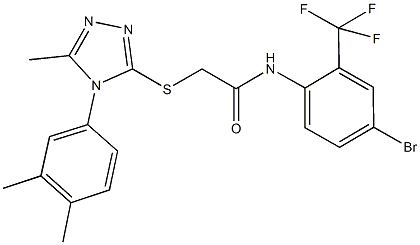 N-[4-bromo-2-(trifluoromethyl)phenyl]-2-{[4-(3,4-dimethylphenyl)-5-methyl-4H-1,2,4-triazol-3-yl]sulfanyl}acetamide Struktur