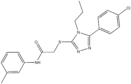 2-{[5-(4-chlorophenyl)-4-propyl-4H-1,2,4-triazol-3-yl]sulfanyl}-N-(3-methylphenyl)acetamide Struktur