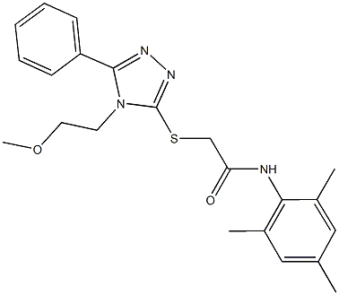 N-mesityl-2-{[4-(2-methoxyethyl)-5-phenyl-4H-1,2,4-triazol-3-yl]sulfanyl}acetamide Struktur