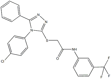 2-{[4-(4-chlorophenyl)-5-phenyl-4H-1,2,4-triazol-3-yl]sulfanyl}-N-[3-(trifluoromethyl)phenyl]acetamide Struktur