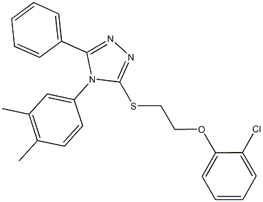 3-{[2-(2-chlorophenoxy)ethyl]sulfanyl}-4-(3,4-dimethylphenyl)-5-phenyl-4H-1,2,4-triazole Struktur